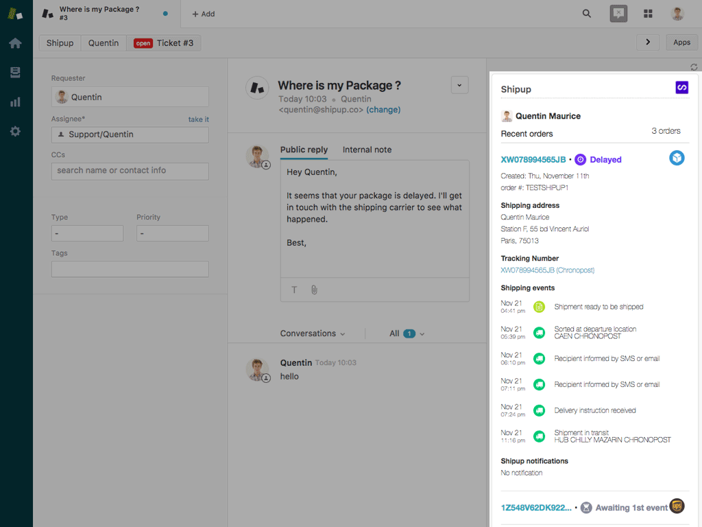 Shipup for Zendesk Support 2.0 thumbnail 2